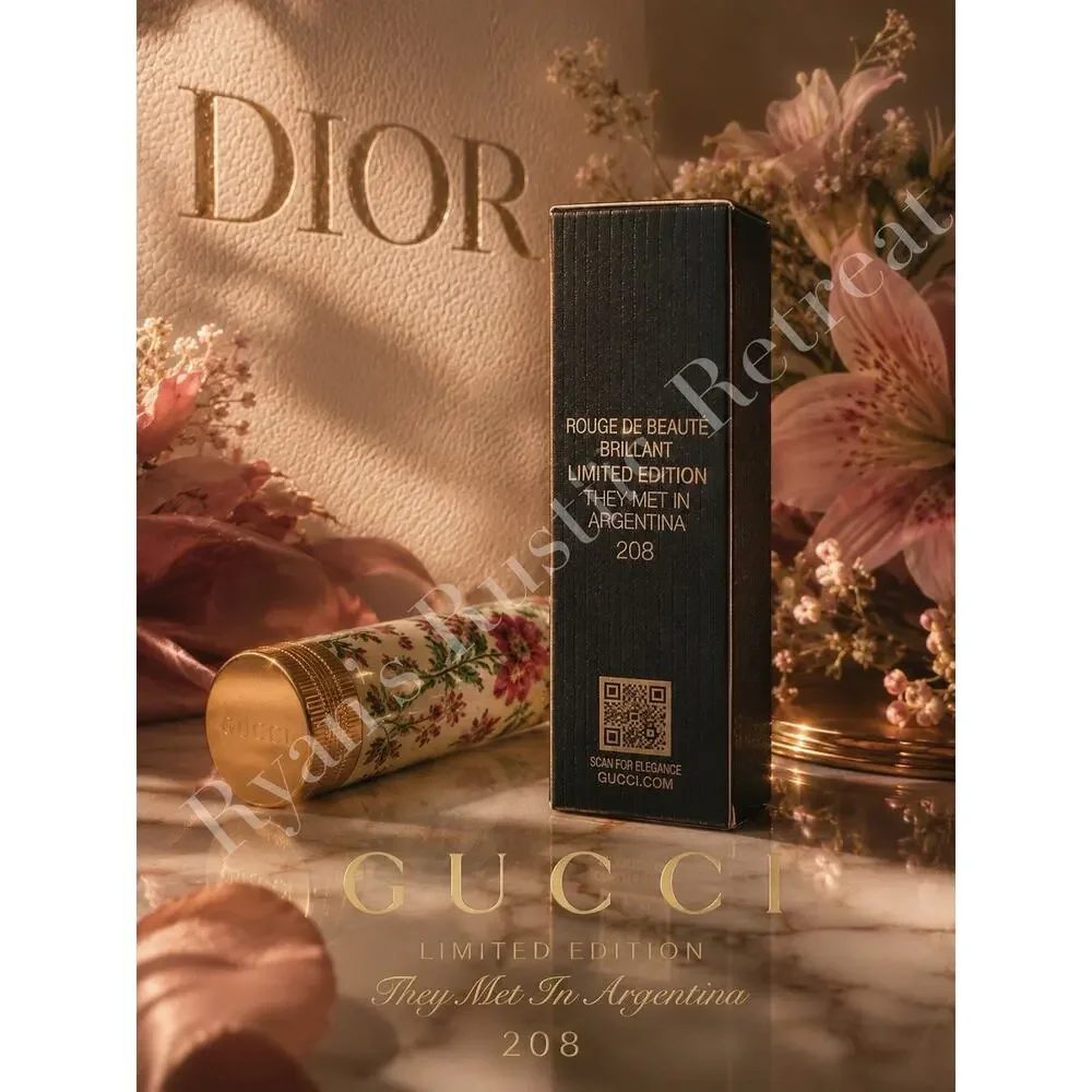 Gucci Rouge de Beauté Brillant 208 They Met In Argentina Limited Ed. Lipstick